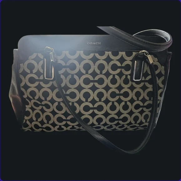 Coach, Madison, Black and Tan Women's Tote, Style 25624~EUC - Picture 8 of 11